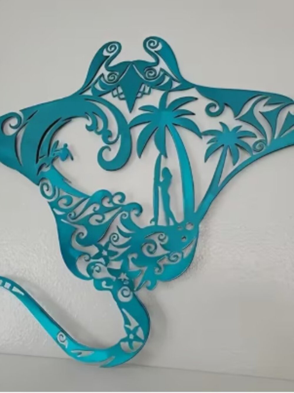 Blue Stingray Acrylic Wall Decor